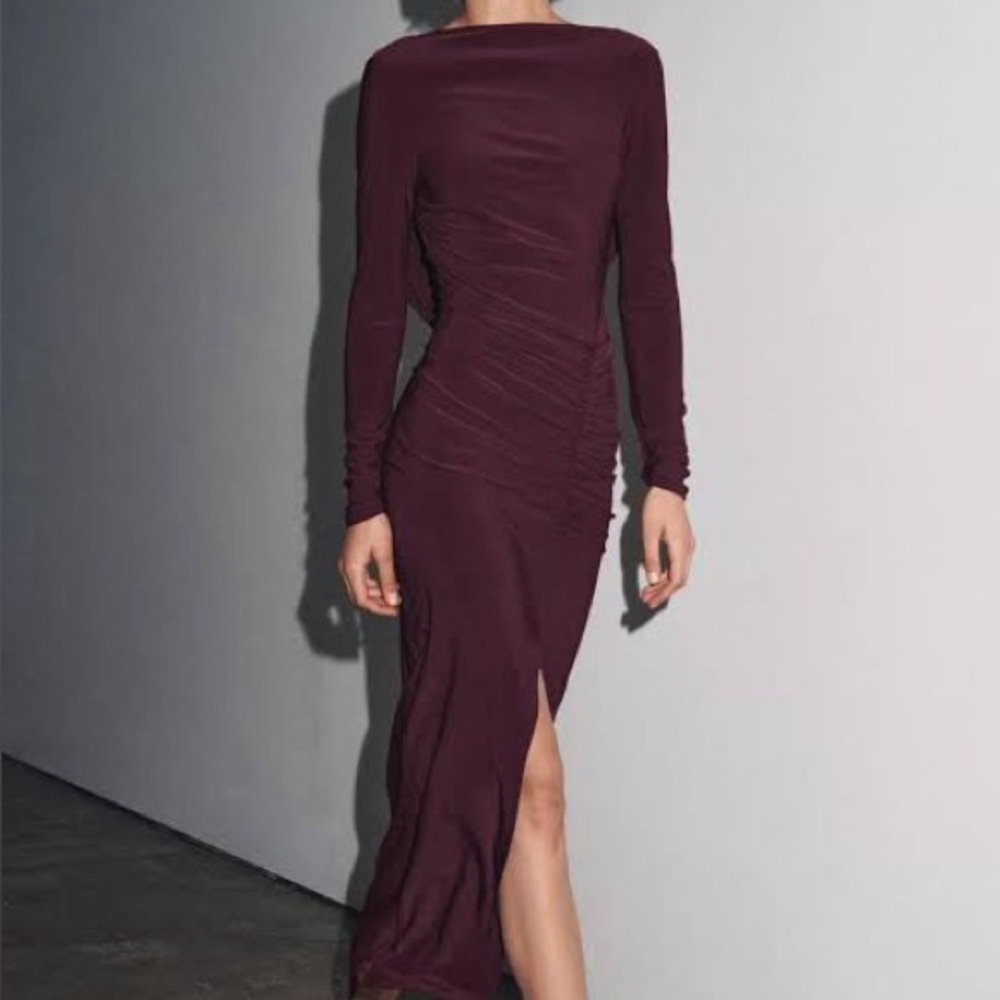 Zara Backless Draped Maxi Dress